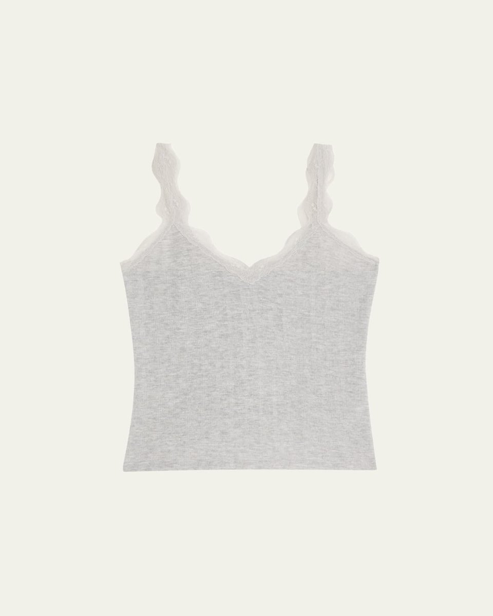 Mariela Lace-Trim Pointelle Tank